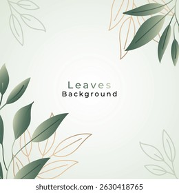 Vector illustration of abstract leaves frame background