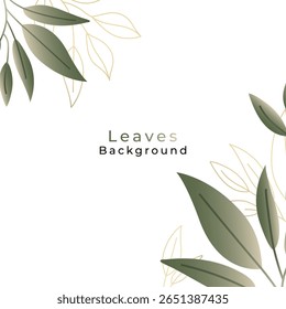 Vector illustration of abstract leaves frame background