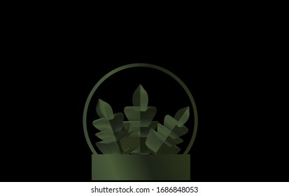 
vector illustration with abstract leaves on a dark background. vector illustration. eps 10