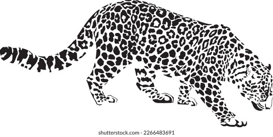 Vector illustration of abstract leopard black isolated on white background