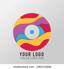 vector Illustration, Abstract letter 4, Colorfull Design.