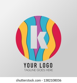 vector Illustration, Abstract letter K, Colorfull Design.