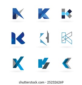 Vector illustration of abstract letter K ,concept design for the office of creative media groups, logo, badge, label, web