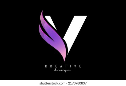 Vector Illustration Abstract Letter White V Stock Vector (Royalty Free ...