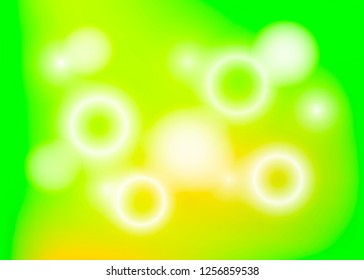 vector illustration with abstract lights on green background. Suitable for mobile apps, wallpaper, templates.