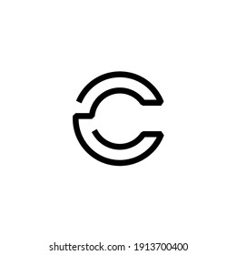 Letter C Negative Space Logo Design Stock Vector (Royalty Free ...