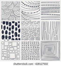 Vector Illustration of Abstract Line Drawing Design Elements