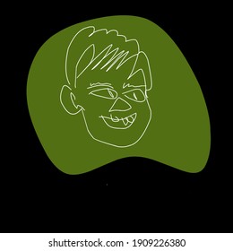 Vector illustration of abstract line face