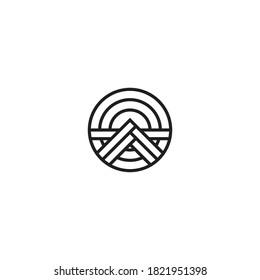 vector illustration of abstract line logo template. good for adventure logo emblem, coffee shop logo template, or any project.