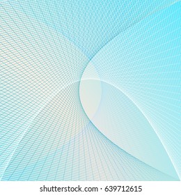 Vector illustration of abstract line pattern. Symmetrical geometrical background in light blue colors.