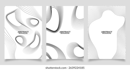 Vector illustration of abstract lines background set