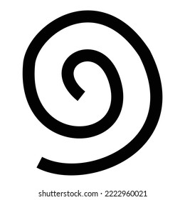 Vector illustration of abstract lines of circular curved black color 