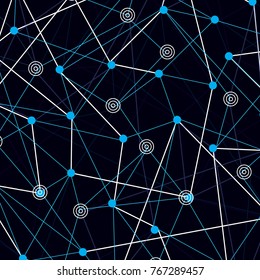 Vector illustration of abstract lines and dots of global connection links