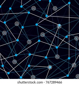 Vector illustration of abstract lines and dots of global connection links