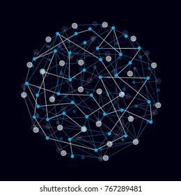 Vector illustration of abstract lines and dots of global connection links