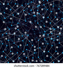 Vector illustration of abstract lines and dots of global connection links