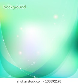 Vector illustration with abstract lines in green background