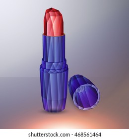 Vector illustration of the abstract lipstick, simple art for web and print design appealing for beauty and fashion theme.
