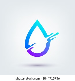 Vector illustration, abstract liquid shape of a drop, logo design