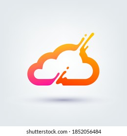 Vector illustration, abstract liquid shape of a cloud, logo design
