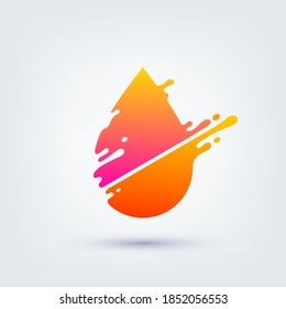 Vector illustration, abstract liquid shape of a drop, logo design