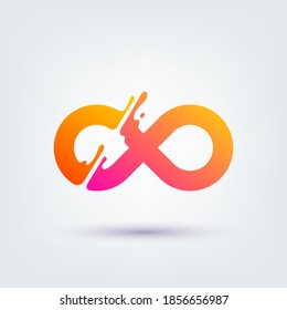 Vector illustration, abstract liquid shape of an infinity symbol, logo design