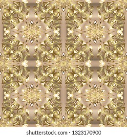 Vector illustration. Abstract luxury background, ornament elegant invitation wedding card, invite, backdrop cover banner illustration. Seamless. Golden.Illustration in brown and beige colors.