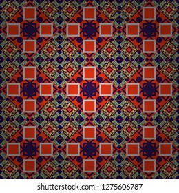 Vector illustration. Abstract magenta, brown and gray image with a squares. Digital art abstract seamless pattern.