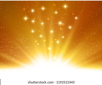 Vector illustration Abstract magic gold light background