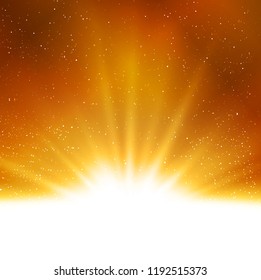 Vector illustration Abstract magic gold light background