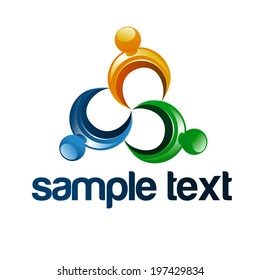 vector illustration abstract man concept design education and support for people logo design template