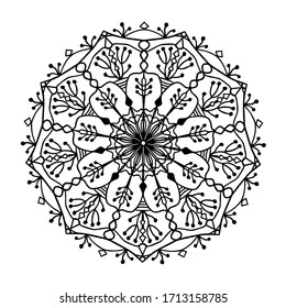 Vector illustration. Abstract mandala graphic design, decorative elements isolated on white color background for ancient geometric concepts.