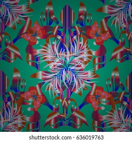 Vector illustration. Abstract Mandala on a brown background.