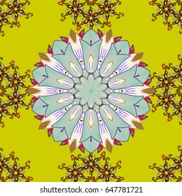 Vector illustration. Abstract Mandala on a colorful background.