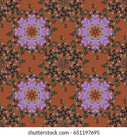 Vector illustration. Abstract Mandala on a colorfil background.