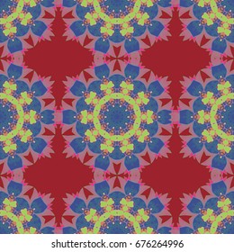 Vector illustration. Abstract Mandala on a colorful background.