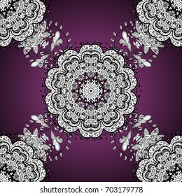 Vector illustration. Abstract Mandala on a colorful background.