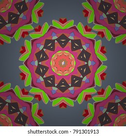 Vector illustration. Abstract Mandala on a neutral, pink and orange colors.