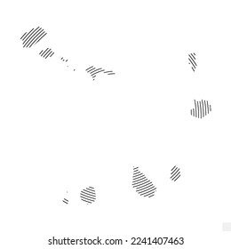 Vector Illustration of Abstract Map of Cape Verde With Spiral Lines Isolated On Transparent background(PNG).