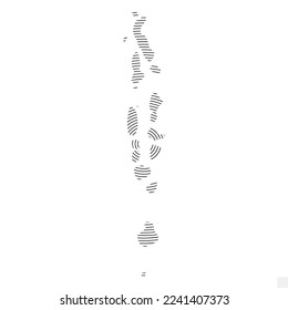 Vektorgrafik der abstrakten Karte von Malediven mit Spirallinien einzeln auf transparentem Hintergrund (PNG).