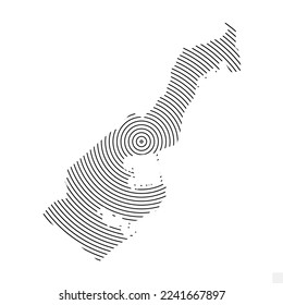 Vector Illustration of Abstract Map of Monaco With Spiral Lines Isolated On Transparent background(PNG).