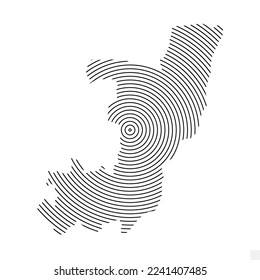 Vector Illustration of Abstract Map of Republic of the Congo With Spiral Lines Isolated On Transparent background(PNG).