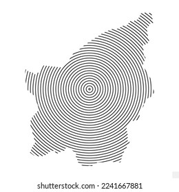 Vector Illustration of Abstract Map of San Marino With Spiral Lines Isolated On Transparent background(PNG).