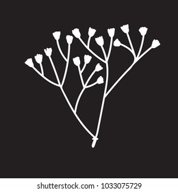 a vector illustration of an abstract meadow or field herb or flower isolated; great as a logo; sign; symbol; icon; design element for floral or herbal ornaments