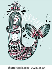 ilustración vectorial de una sirena abstracta