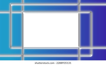 Vector illustration of abstract metal frame and blank board for message or marketing text