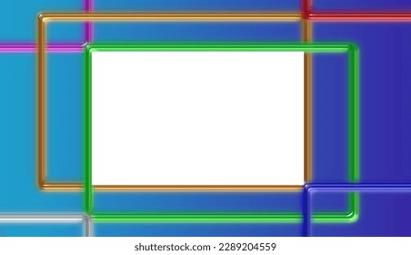Vector illustration of abstract metal frame and blank board for message or marketing text