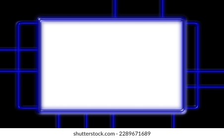 Vector illustration of abstract metal frame and blank board for message or marketing text