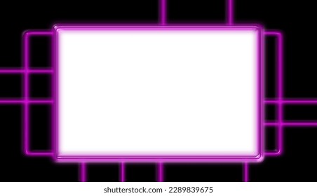 Ilustración vectorial del marco metálico abstracto y la placa en blanco para texto de mensaje o marketing