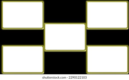 Vector illustration of abstract metal frame and blank board for message or marketing text